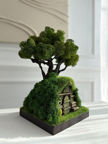 Другой декор и предметы интерьера: Декоративное дерево бонсай, выполненное из стабилизированного мха — 43