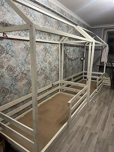 детская мебель кровати: Деревянные детские кроватки Размер:80*180 Количество: 2 кровати — 2