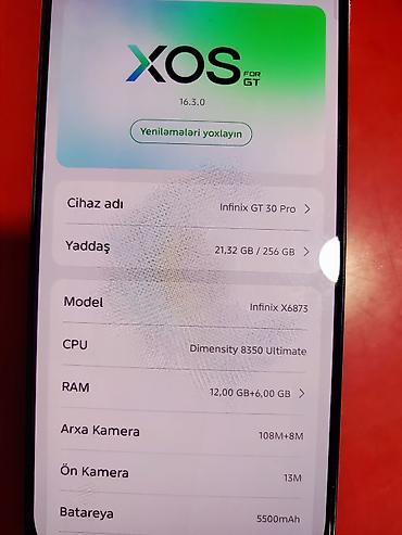lalafo az radiatorlar: Infinix 256 GB, rəng - Qara, Sensor — 5