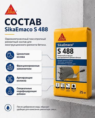 кенкоот клей: SikaEmaco S 488 — однокомпонентный тиксотропный ремонтный состав на — 4