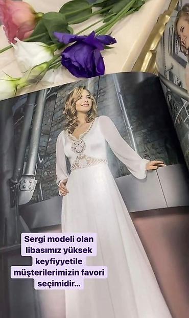 toy geyimler: Məhsul: Zərif gəlinlik/libas – sərgi modeli - Rəng: qarlı ağ - Üst — 1