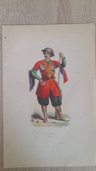 Tavalar: Антикварная гравюра/раскрашенная литография «Prince Imérétien (Asie)»