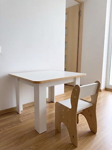 table study: Комплект парты и стула, Б/у, Самовывоз, цвет - Белый — 1