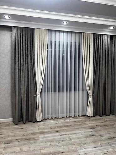 Шторы и занавески: Комплект штор, Жаккард, С тюлем в комплекте, Изготовление на заказ, Новый, Для зала — 4