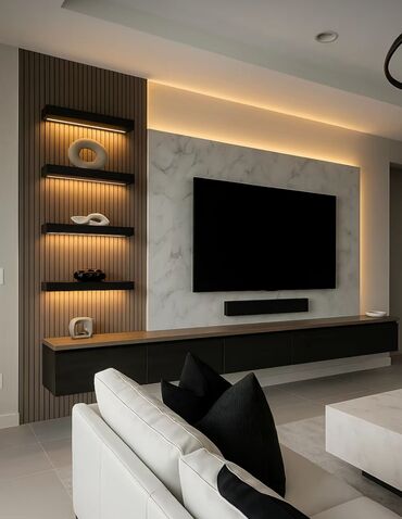 TV altlığı: Düz TV altlığı, Polkalı, Laminat — 4