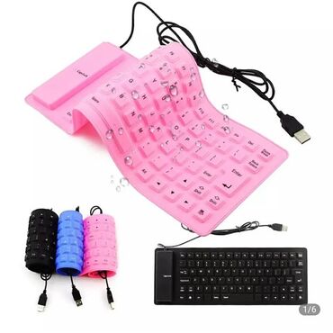 bluetooth клавиатуры с тачпадом: Силиконовая, гибкая, мягкая, водонепроницаемая рулонная клавиатура для