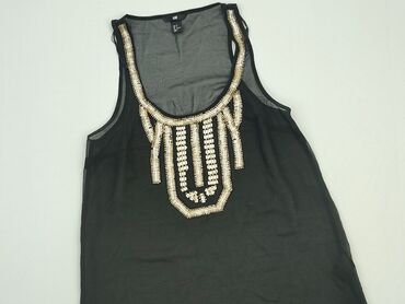 czarne bluzki z bufiastymi rękawami: Блуза жіноча, H&M, S, стан - Хороший