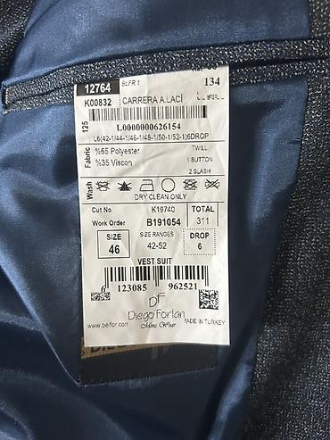 Kostyumlar: Diego Forlan kişi kostyum dəsti (Vest Suit) – Made in Turkey - Rəng — 2