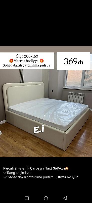 matras gence: Parçalı 2 nəfərlik çarpayı/taxt - Ölçü: 200x160 sm - Matras hədiyyə - — 7