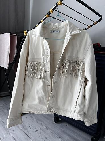 47 brand: Куртка Zara молочного/кремового оттенка в стиле western с декоративной — 2