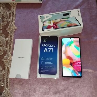 Samsung: Samsung Galaxy A71, 128 GB, rəng - Mavi, Sensor, Barmaq izi, İki sim kartlı