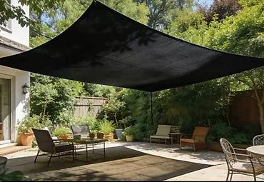 chairs: Tenda za dvorište – pravougaona, zaštita od sunca, HDPE materijal NOVO — 1