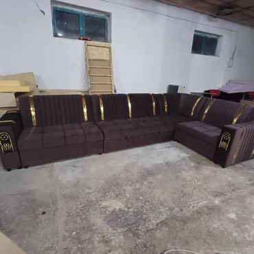 мягкий диван угловой: Угловой диван, цвет - Коричневый, Новый