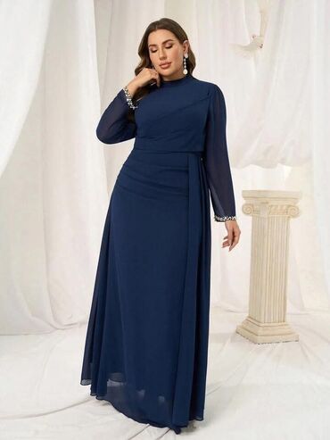 exterra haljine 2022: XL (EU 42), color - Blue, Evening, Long sleeves