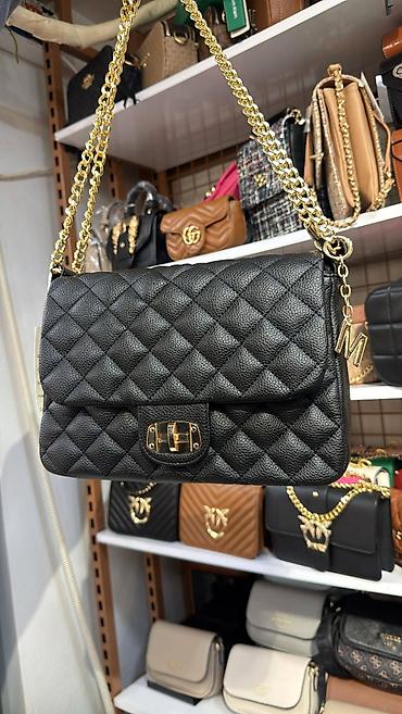 torba od teksasa: Ženska torba preko ramena – quilt dizajn sa zlatnim lancem - Model — 2