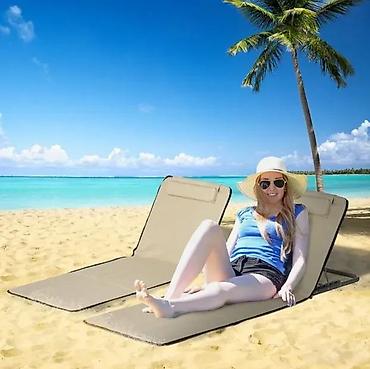 vitapur prekrivaci 4 u 1: Prenosiva ležaljka/plažna prostirka sa naslonom i jastukom - 2-u-1 — 2