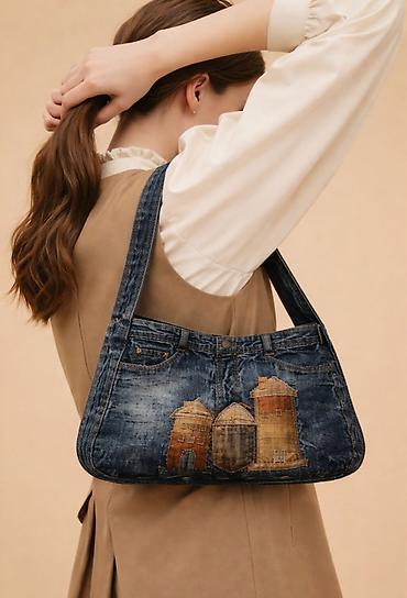 Torbe: Džins torba – ručno pravljena tote/šolder torba od farmerki - — 6