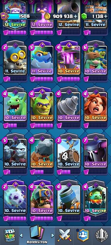 Digər oyun və konsollar: Bu Clash Royale kart kolleksiyası, müxtəlif döyüşçü və bina kartlarını — 5