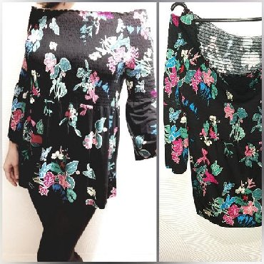 krem pantalone i bela kosulja: Nova C&A off shoulder M/L Prelepa cvetna off-the-shoulder