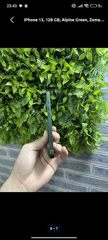 кнопкалы телефонлар: IPhone 13, 128 GB, Alpine Green, Face ID — 5