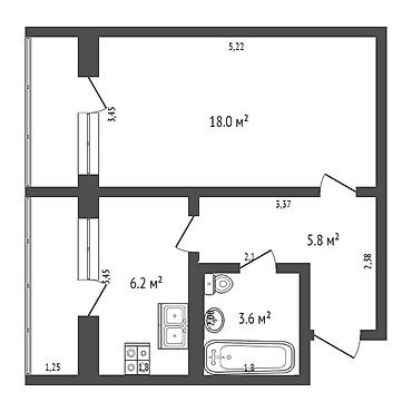 brk group: 1 комната, 35 м², Джал-29 105 серия, 2 этаж, Косметический ремонт — 7