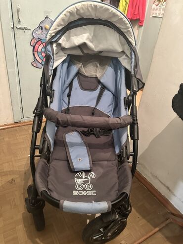 Коляски: Коляска, цвет - Голубой, Б/у — 3