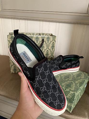 гуччи: Слипоны Gucci GG Canvas Slip-On - Модель: низкие слипоны без шнурков — 2