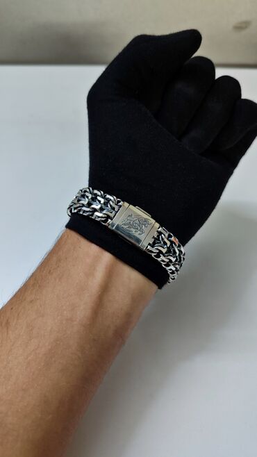 Серебряные цепочки: Серебряный браслет "Двойной Бисмарк" Вес 126 грамм — 14