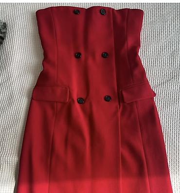 strap: Zara limited kolleksiyadan Qırmızı strapless midi don. Olchu L (38-40) — 3