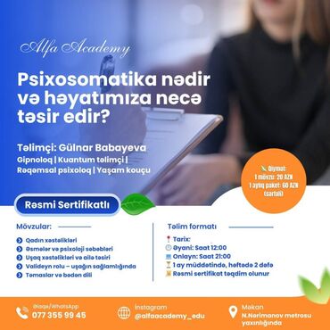 tibb kursları: 🧠 Psixosomatika nədir və həyatımıza necə təsir edir? 👩‍⚕️🧒🧍‍♀️🌀 ---