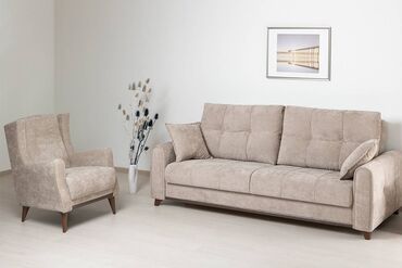 мебель альянс: Прямой диван, цвет - Бежевый, В рассрочку, Новый