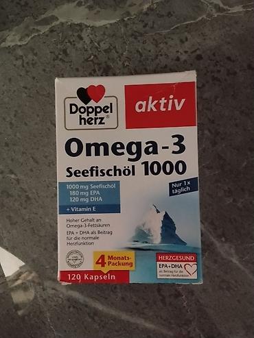 Vitaminlər və BAƏ: Məhsul: Omega-3 balıq yağı kapsulları (iki fərqli brend qutusu — 1