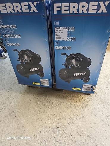 Kompresori za vazduh: FERREX vazdušni kompresor 50 L – 2200 W, 10 bar . Licno preuzimanje — 2