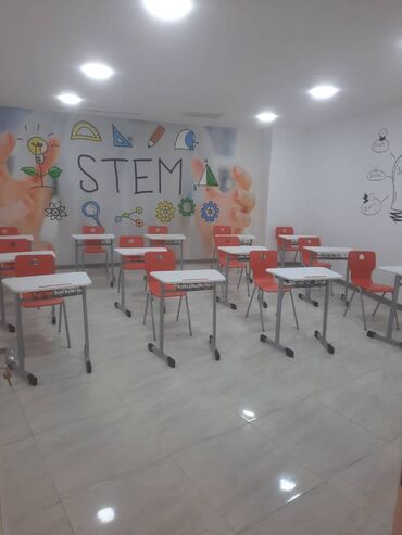 Uşaq masaları: Oğlan və qız üçün, Yeni, Siyirməsiz, Parta, Stullar ilə — 13