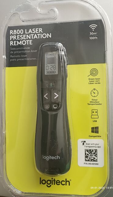 Другие аксессуары для компьютеров и ноутбуков: Презентер Logitech Wireless Presenter R800 Black USB Мощность: менее