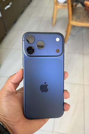 IPhone 17 Pro Max, Б/у, 512 ГБ, Синий, Зарядное устройство, Чехол, Кабель, 98 %