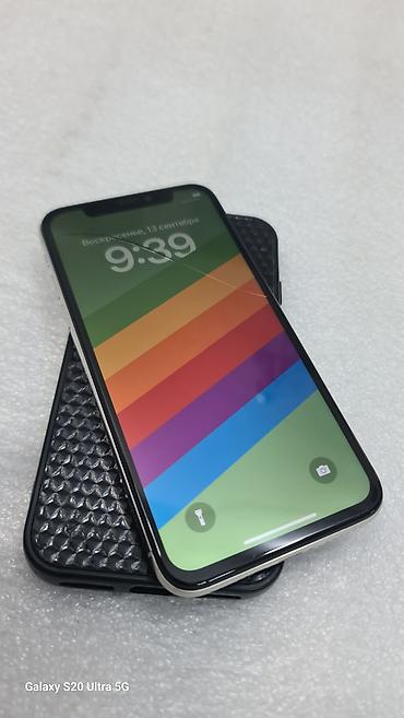 iphone x osh: IPhone X, Б/у, 64 ГБ, Белый, Чехол, 100 % — 3