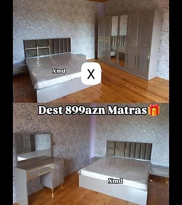 parca skaflar: Yataq otağı dəsti Tərkibi: - İki nəfərlik çarpayı (yumşaq başlıq — 1