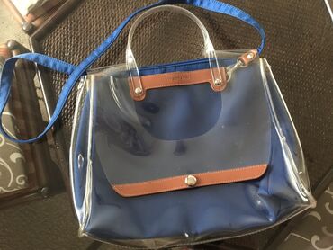 tommy torba: Prelepa nova torba! Royal blue i providna gumirana plastika