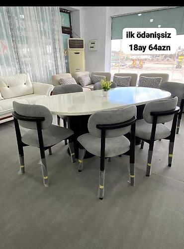 stul modelleri: Yemək otağı dəsti – müasir dizaynlı masa və 6 ədəd stul Model 1: - — 1