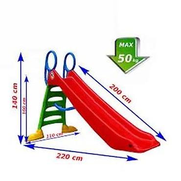 Sve za dečije igralište: Dečiji tobogan za dvorište - Dimenzije: ukupna dužina 220 cm; dužina — 8