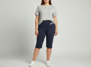 legginsy fioletowe: Spodnie 3/4 damskie, rozmiar XL
