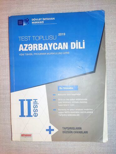 Kitablar, jurnallar, CD, DVD: Azərbaycan dili test toplusu 2019 2-ci hissə İçi təmizdir cavabları