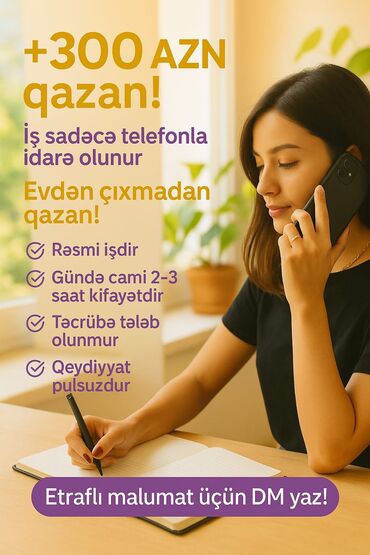 part time iş online: Marketoloq tələb olunur, Onlayn iş, İstənilən yaş, Təcrübəsiz