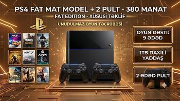 playstation biznesləri: PS4 Fat Mat (Fat Edition) oyun seti Xüsusiyyətlər: - 1 TB daxili — 1