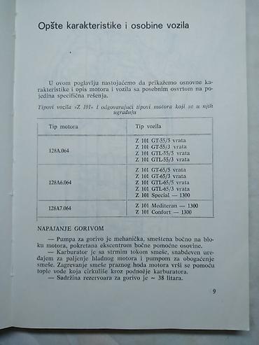 polovni automobili bicikli: Tehnicka knjiga:Zastava 101,1986.god. 230 str. sa — 3
