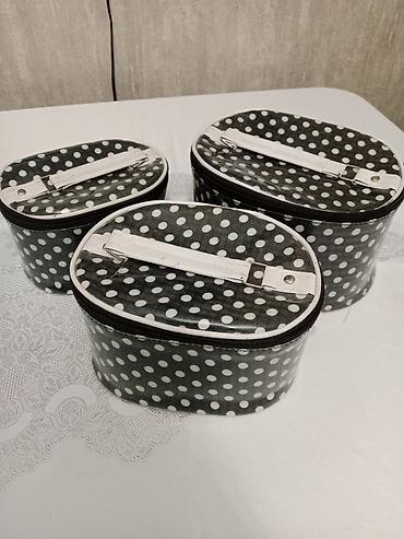 Çantalar: 3-lü kosmetik/aksesuar çanta dəsti - Dəst: 3 ədəd oval formalı çanta — 1