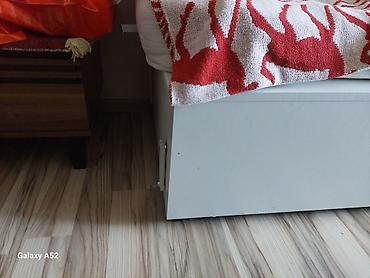Sandıqlar: Ağ rəngli taxta oturacaq-sandıq (saxlama çemodanı) - Material — 2