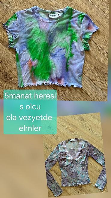 Qadın geyimləri: Məhsul: Qadın köynəkləri (2 ədəd) - 1) Qısa qollu, qısa kəsimli — 1