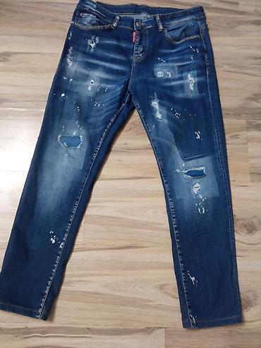 kosulja za manzetne: Dsquared2 muške farmerke, veličina 52. Model u tamno-plavom denimu sa — 2